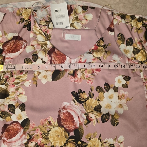 La Selva Women's Silk Floral  Maxi Dress  Slit Sides Strapy Sleeve Lightweight S - Picture 12 of 14